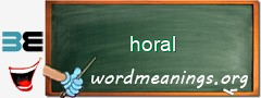 WordMeaning blackboard for horal